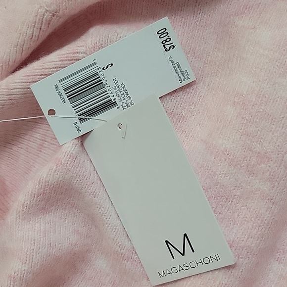 Magaschoni Women's Long Sleeve Mock Neck Dolman Sweater Heather Pink Small - Picture 4 of 6